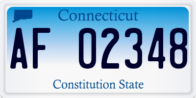 CT license plate AF02348
