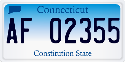 CT license plate AF02355