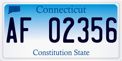 CT license plate AF02356