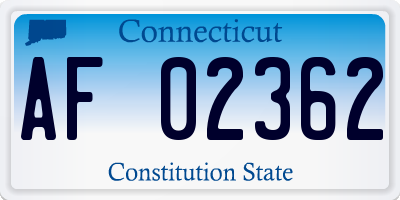 CT license plate AF02362