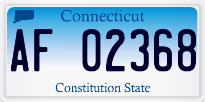 CT license plate AF02368