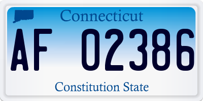 CT license plate AF02386