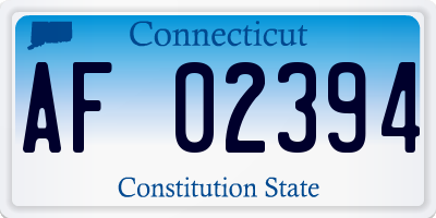 CT license plate AF02394