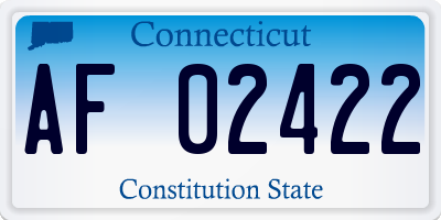 CT license plate AF02422