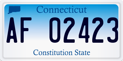 CT license plate AF02423