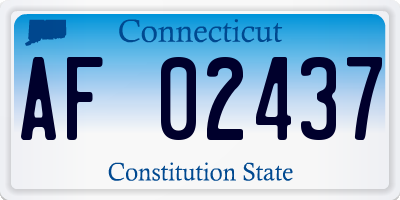 CT license plate AF02437