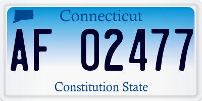 CT license plate AF02477