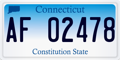 CT license plate AF02478