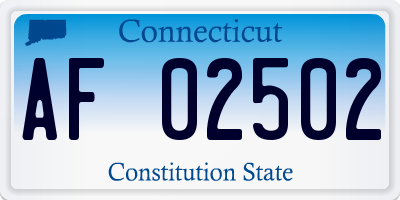 CT license plate AF02502