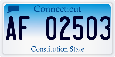 CT license plate AF02503
