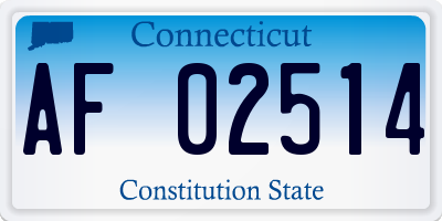 CT license plate AF02514