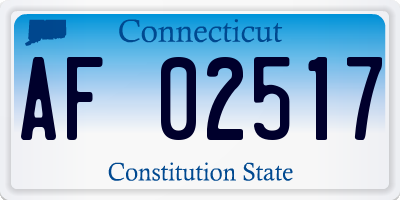CT license plate AF02517