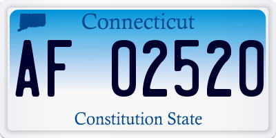 CT license plate AF02520