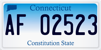 CT license plate AF02523