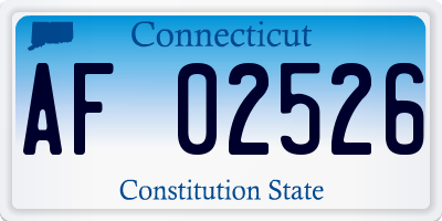 CT license plate AF02526