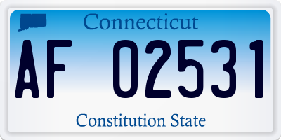 CT license plate AF02531