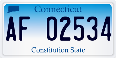 CT license plate AF02534
