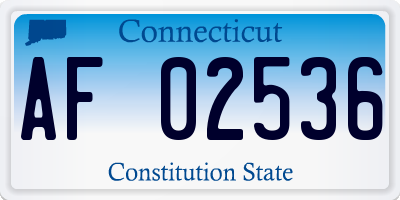 CT license plate AF02536
