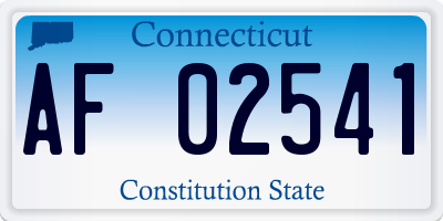 CT license plate AF02541
