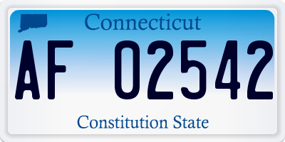 CT license plate AF02542
