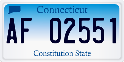 CT license plate AF02551