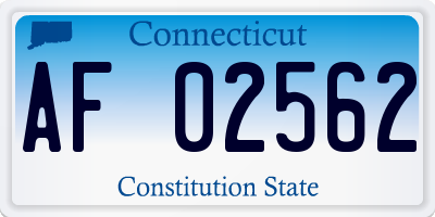 CT license plate AF02562