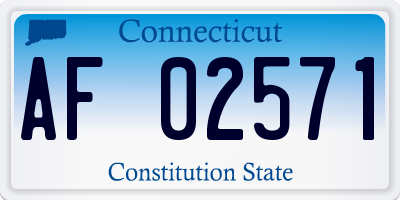 CT license plate AF02571