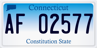 CT license plate AF02577