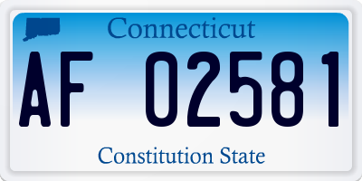CT license plate AF02581