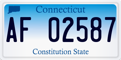 CT license plate AF02587