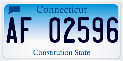 CT license plate AF02596