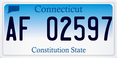 CT license plate AF02597