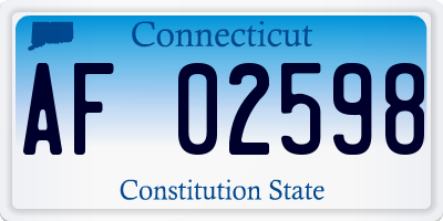 CT license plate AF02598