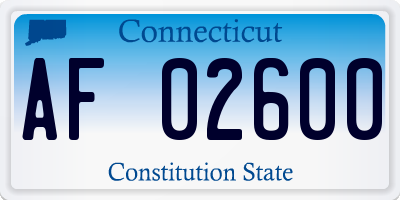 CT license plate AF02600
