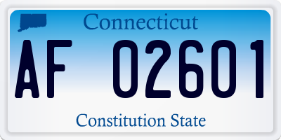 CT license plate AF02601