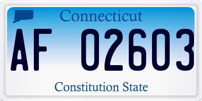 CT license plate AF02603