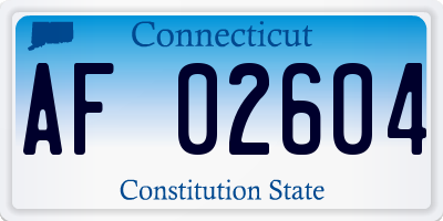 CT license plate AF02604