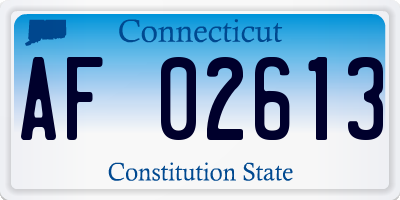 CT license plate AF02613