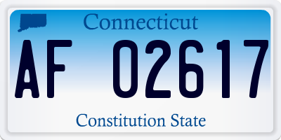 CT license plate AF02617