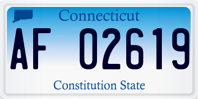CT license plate AF02619