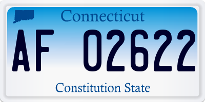 CT license plate AF02622