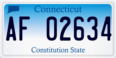 CT license plate AF02634