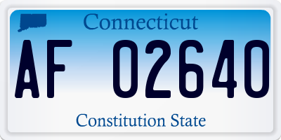 CT license plate AF02640
