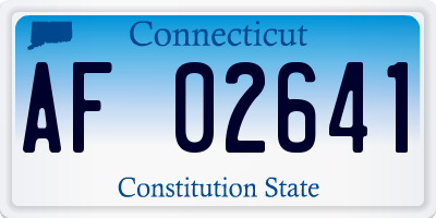 CT license plate AF02641