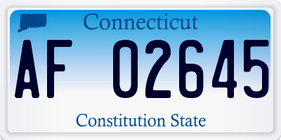 CT license plate AF02645