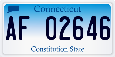 CT license plate AF02646
