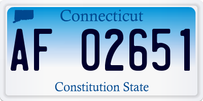 CT license plate AF02651