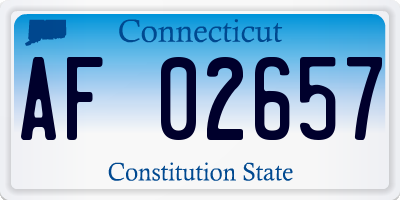 CT license plate AF02657