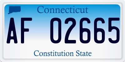 CT license plate AF02665