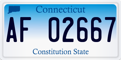 CT license plate AF02667
